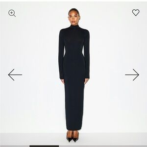SKIMS Black Turtleneck Maxi Dress